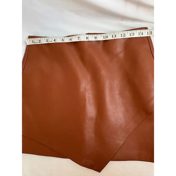 BlankNYC NEW Faux Leather Brown Mini Skirt Size 27 Asymmetrical Sexy Classic - Picture 11 of 11